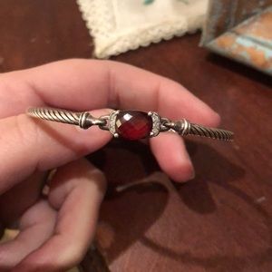 David Yurman garnet and diamond bracelet